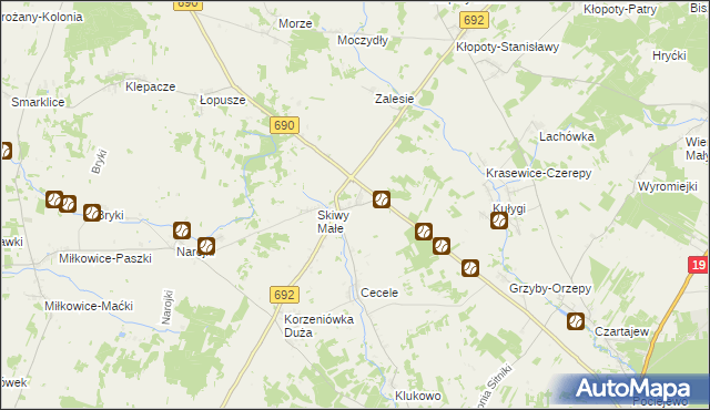 mapa Skiwy Duże, Skiwy Duże na mapie Targeo