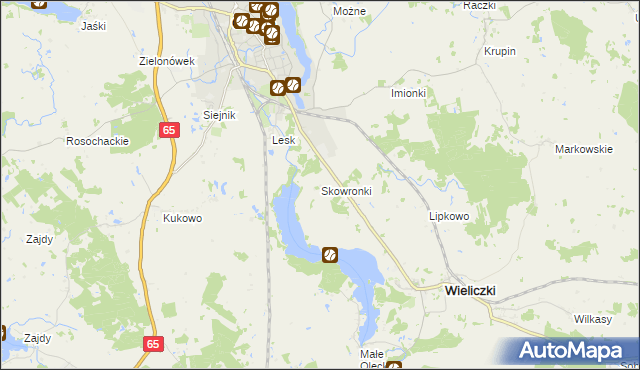 mapa Skowronki gmina Olecko, Skowronki gmina Olecko na mapie Targeo