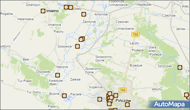 mapa Skowronno Górne, Skowronno Górne na mapie Targeo