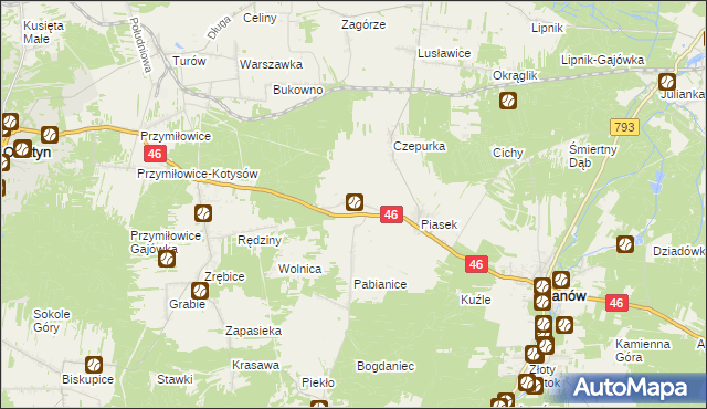 mapa Skowronów gmina Janów, Skowronów gmina Janów na mapie Targeo