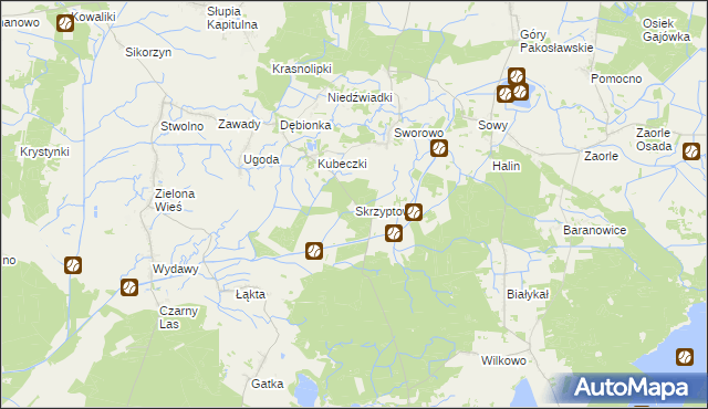 mapa Skrzyptowo, Skrzyptowo na mapie Targeo