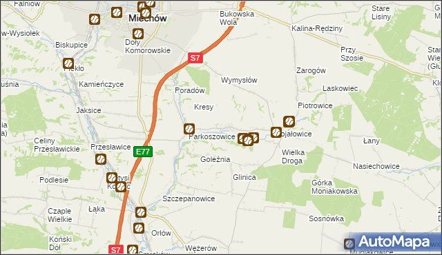 mapa Sławice Szlacheckie, Sławice Szlacheckie na mapie Targeo