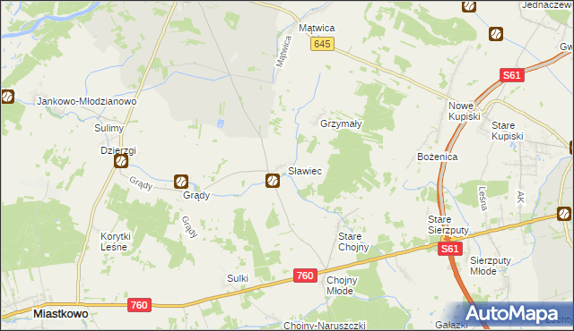 mapa Sławiec, Sławiec na mapie Targeo