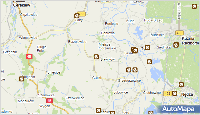 mapa Sławików, Sławików na mapie Targeo