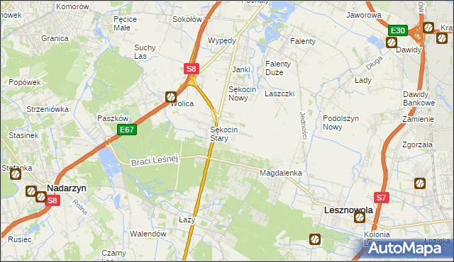 mapa Słomin gmina Raszyn, Słomin gmina Raszyn na mapie Targeo