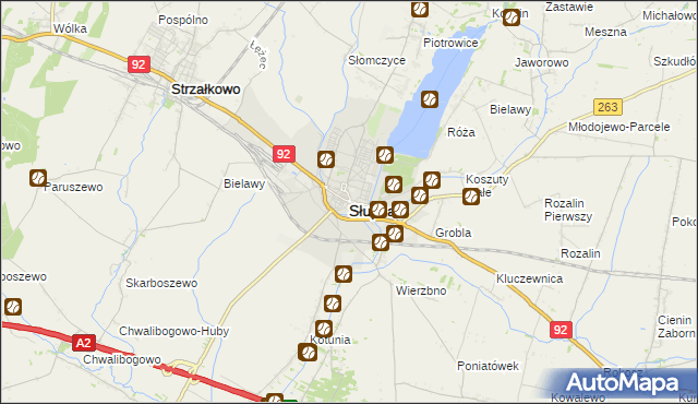 mapa Słupca, Słupca na mapie Targeo