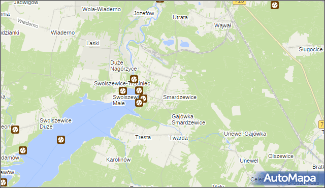 mapa Smardzewice, Smardzewice na mapie Targeo