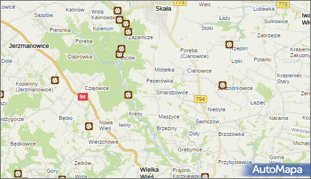 mapa Smardzowice, Smardzowice na mapie Targeo