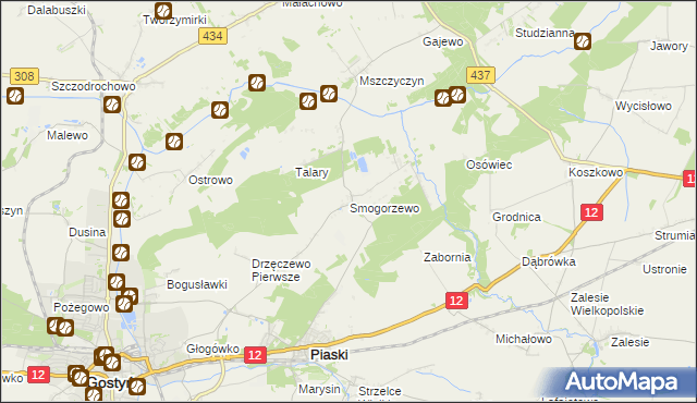 mapa Smogorzewo gmina Piaski, Smogorzewo gmina Piaski na mapie Targeo