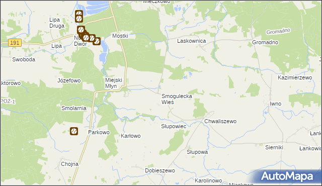 mapa Smogulecka Wieś, Smogulecka Wieś na mapie Targeo