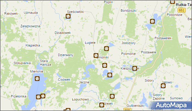 mapa Smolniki gmina Rutka-Tartak, Smolniki gmina Rutka-Tartak na mapie Targeo