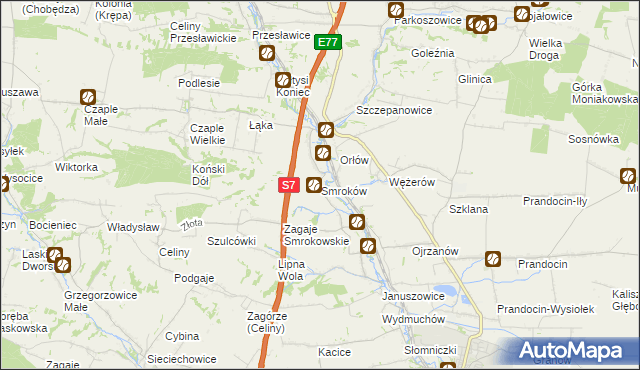 mapa Smroków, Smroków na mapie Targeo