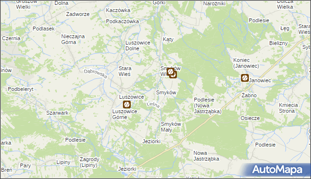 mapa Smyków gmina Radgoszcz, Smyków gmina Radgoszcz na mapie Targeo