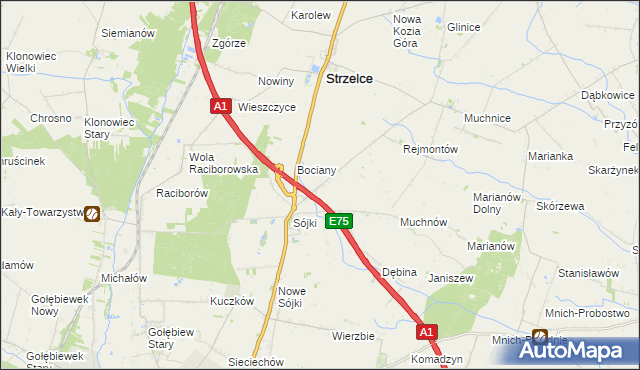 mapa Sójki-Parcel, Sójki-Parcel na mapie Targeo