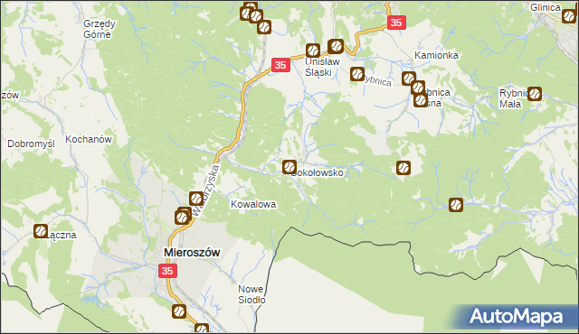 mapa Sokołowsko, Sokołowsko na mapie Targeo