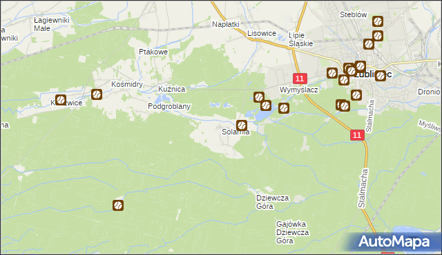 mapa Solarnia gmina Pawonków, Solarnia gmina Pawonków na mapie Targeo