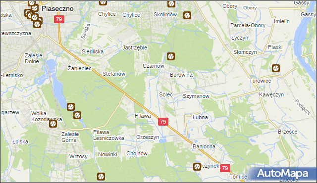mapa Solec gmina Góra Kalwaria, Solec gmina Góra Kalwaria na mapie Targeo