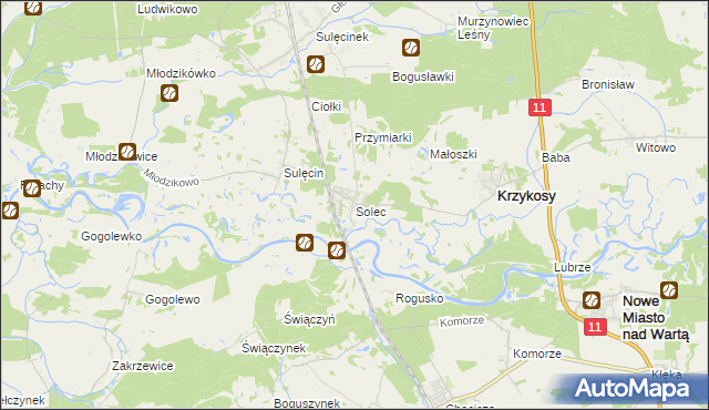 mapa Solec gmina Krzykosy, Solec gmina Krzykosy na mapie Targeo
