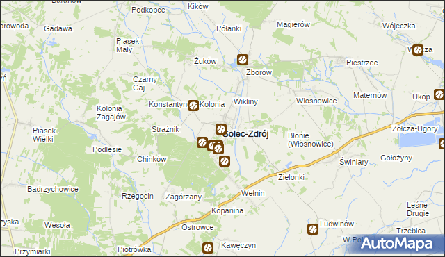 mapa Solec-Zdrój, Solec-Zdrój na mapie Targeo