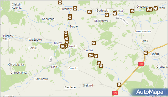 mapa Solniki gmina Boćki, Solniki gmina Boćki na mapie Targeo