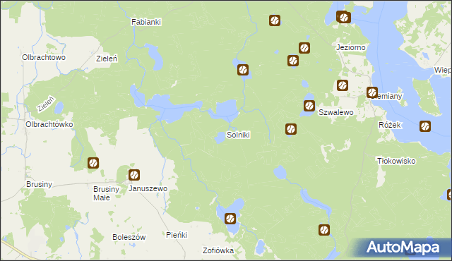 mapa Solniki gmina Iława, Solniki gmina Iława na mapie Targeo