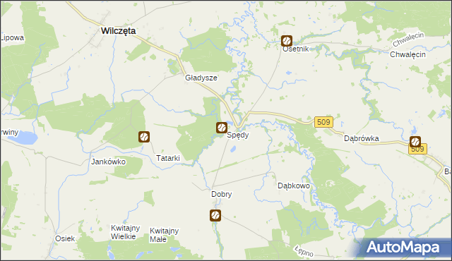 mapa Spędy, Spędy na mapie Targeo