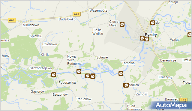 mapa Spławie gmina Kołaczkowo, Spławie gmina Kołaczkowo na mapie Targeo