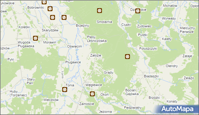 mapa Spóle, Spóle na mapie Targeo