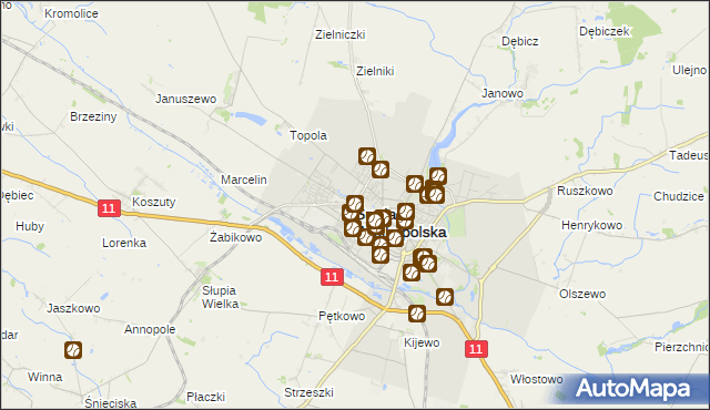 mapa Środa Wielkopolska, Środa Wielkopolska na mapie Targeo