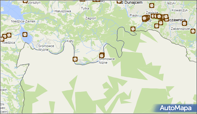 mapa Sromowce Niżne, Sromowce Niżne na mapie Targeo