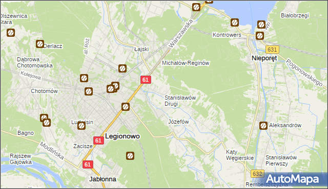 mapa Stanisławów Drugi gmina Nieporęt, Stanisławów Drugi gmina Nieporęt na mapie Targeo