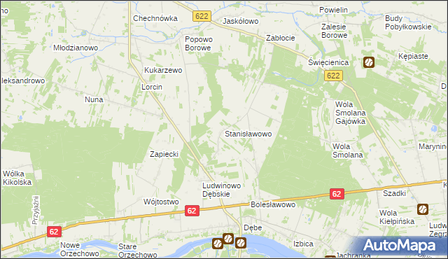 mapa Stanisławowo gmina Serock, Stanisławowo gmina Serock na mapie Targeo