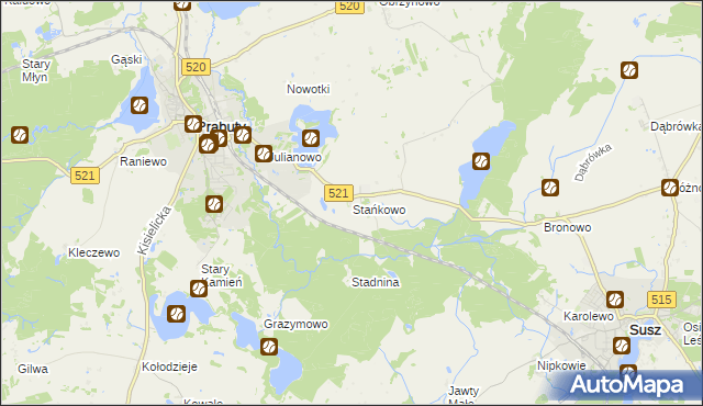 mapa Stańkowo, Stańkowo na mapie Targeo