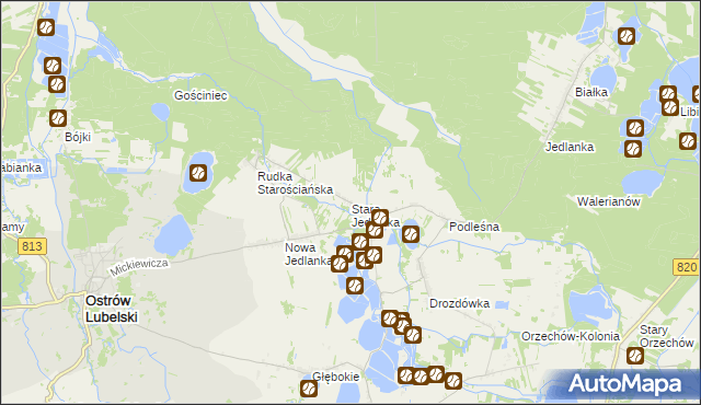 mapa Stara Jedlanka, Stara Jedlanka na mapie Targeo