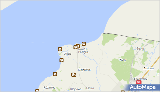 mapa Stara Pasłęka, Stara Pasłęka na mapie Targeo