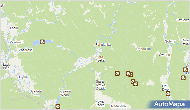 mapa Stara Rzeka gmina Osie, Stara Rzeka gmina Osie na mapie Targeo