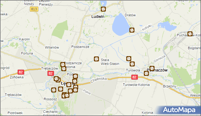 mapa Stara Wieś-Stasin, Stara Wieś-Stasin na mapie Targeo