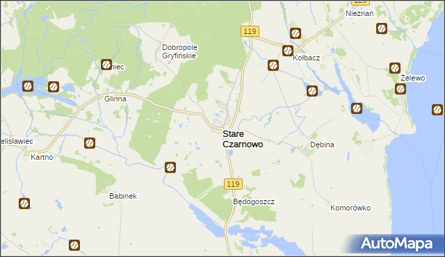 mapa Stare Czarnowo, Stare Czarnowo na mapie Targeo