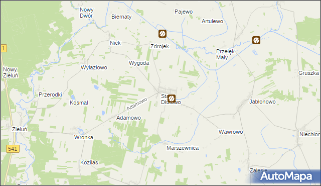 mapa Stare Dłutowo, Stare Dłutowo na mapie Targeo