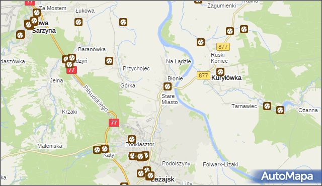 mapa Stare Miasto gmina Leżajsk, Stare Miasto gmina Leżajsk na mapie Targeo