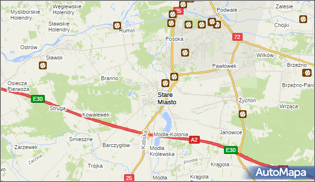 mapa Stare Miasto powiat koniński, Stare Miasto powiat koniński na mapie Targeo
