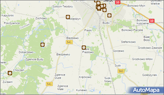 mapa Stare Piastowo, Stare Piastowo na mapie Targeo