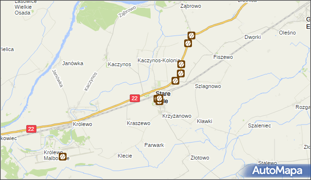 mapa Stare Pole powiat malborski, Stare Pole powiat malborski na mapie Targeo