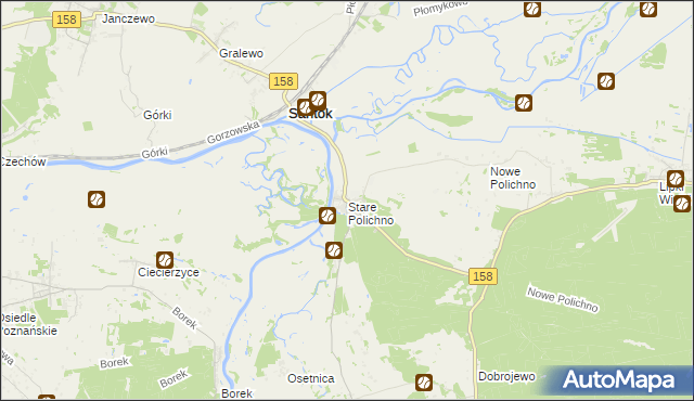 mapa Stare Polichno, Stare Polichno na mapie Targeo