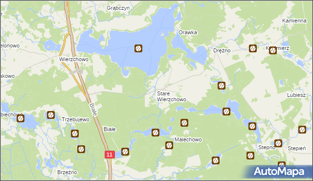 mapa Stare Wierzchowo, Stare Wierzchowo na mapie Targeo