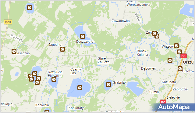 mapa Stare Załucze, Stare Załucze na mapie Targeo