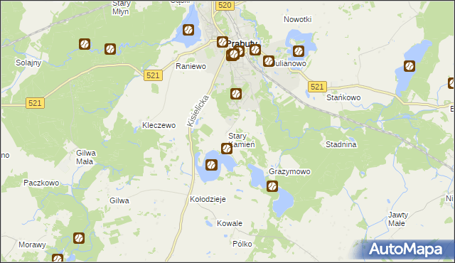mapa Stary Kamień gmina Prabuty, Stary Kamień gmina Prabuty na mapie Targeo