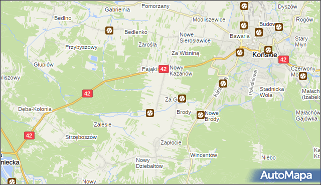 mapa Stary Kazanów, Stary Kazanów na mapie Targeo