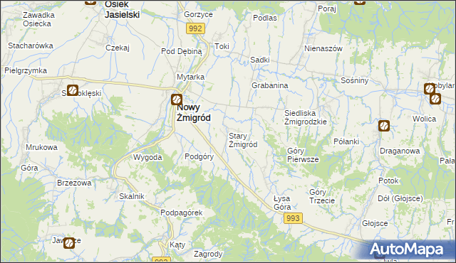 mapa Stary Żmigród, Stary Żmigród na mapie Targeo