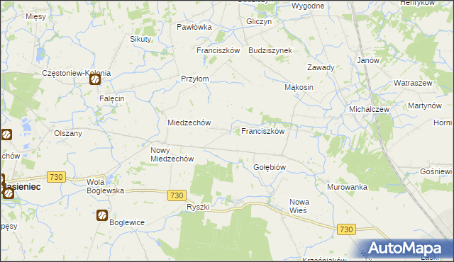 mapa Stefanków gmina Jasieniec, Stefanków gmina Jasieniec na mapie Targeo